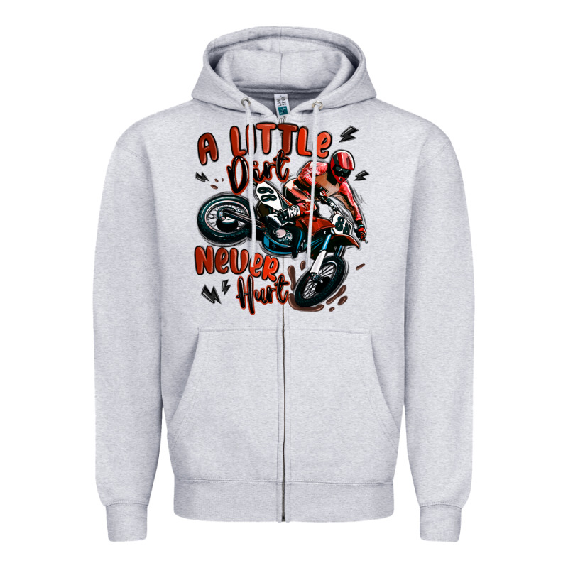 A Little Dirt Never Hurt Dirt Bike Zipper Hoodie by MaliasSmallBusiness | Teevron
