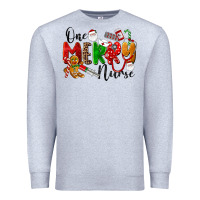 Heather Grey One Merry Nurse Premium Sweatshirt - LillyAllenDesigns