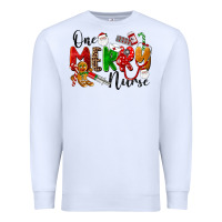 White One Merry Nurse Premium Sweatshirt - LillyAllenDesigns