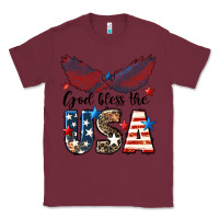 Burgundy Western God Bless The USA 4th of July Classic Tee - LillyAllenDesigns