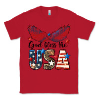 Red Western God Bless The USA 4th of July Classic Tee - LillyAllenDesigns