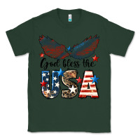 Sports Green Western God Bless The USA 4th of July Classic Tee - LillyAllenDesigns