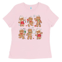 Bubblegum Pink nurse gingerbread Ladies Tee - MaliasSmallBusiness