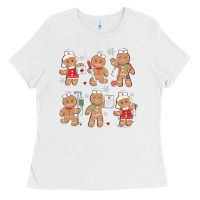 White nurse gingerbread Ladies Tee - MaliasSmallBusiness
