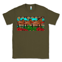 Army Green horses roses ann cactuses license plate Classic Tee - Artiststas
