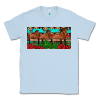 Dusty Blue horses roses ann cactuses license plate Classic Tee - Artiststas