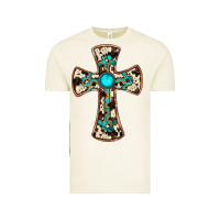 Cowhide Gemstone  Cross Vintage Tee | Teevron