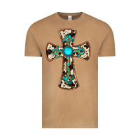 Vintage Camel cowhide gemstone  cross Vintage Tee - JahusDesignShop