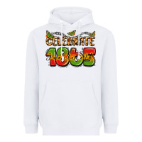 White celebrate 1865 juneteenth Heavyweight Hoodie - LillyAllenDesigns