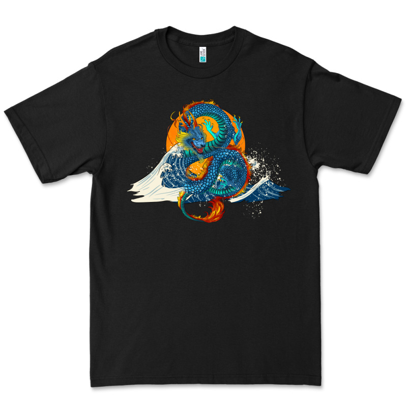 Blue Dragon Ocean Waves And Sun Premium Tee by RanaPortraitStore | Teevron