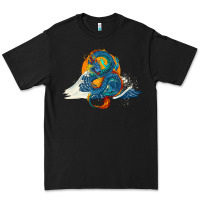 Black blue dragon ocean waves and sun Premium Tee - RanaPortraitStore
