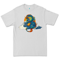 Dove Grey blue dragon ocean waves and sun Premium Tee - RanaPortraitStore