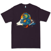 Plum blue dragon ocean waves and sun Premium Tee - RanaPortraitStore