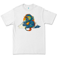White blue dragon ocean waves and sun Premium Tee - RanaPortraitStore