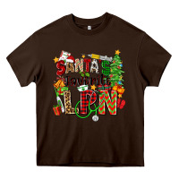 Chocolate Brown santa's favorite lpn Heavy Core Tee - Zillion Design Studio
