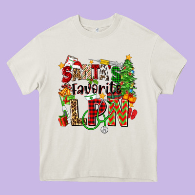 Santa's Favorite Lpn Heavy Core Tee Designed By Zillion Design Studio