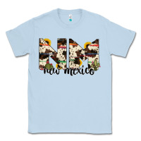 Dusty Blue new mexico state cowhide serape cactus Classic Tee - RanaPortraitStore