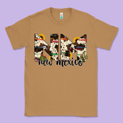 New Mexico State Cowhide Serape Cactus Classic Tee Designed By Ranaportraitstore