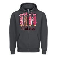 Smoke valentine's day teacher life pencils Zipper Hoodie - MaliasSmallBusiness
