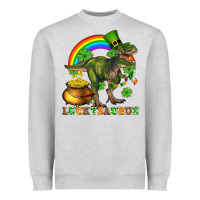 Heather Grey luckysaurus and st patricks Heavyweight Sweatshirt - AdoDesignShop