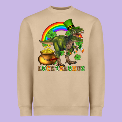 Luckysaurus And St Patricks Heavyweight Sweatshirt Designed By Adodesignshop