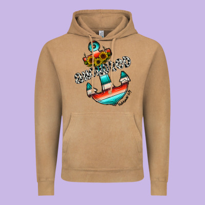 Anchored Vintage Hoodie Designed By Cowhidedigitalart