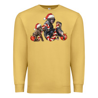 Antique Gold christmas chimpanzee and gorilla Premium Sweatshirt - LillyAllenDesigns