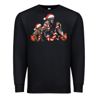 Black christmas chimpanzee and gorilla Premium Sweatshirt - LillyAllenDesigns
