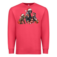 Cardinal christmas chimpanzee and gorilla Premium Sweatshirt - LillyAllenDesigns