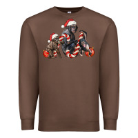 Chestnut christmas chimpanzee and gorilla Premium Sweatshirt - LillyAllenDesigns