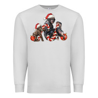 Dove Grey christmas chimpanzee and gorilla Premium Sweatshirt - LillyAllenDesigns