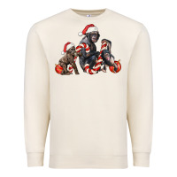 Sandshell christmas chimpanzee and gorilla Premium Sweatshirt - LillyAllenDesigns