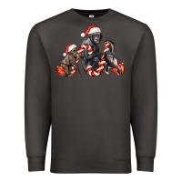 Smoke christmas chimpanzee and gorilla Premium Sweatshirt - LillyAllenDesigns