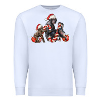 White christmas chimpanzee and gorilla Premium Sweatshirt - LillyAllenDesigns