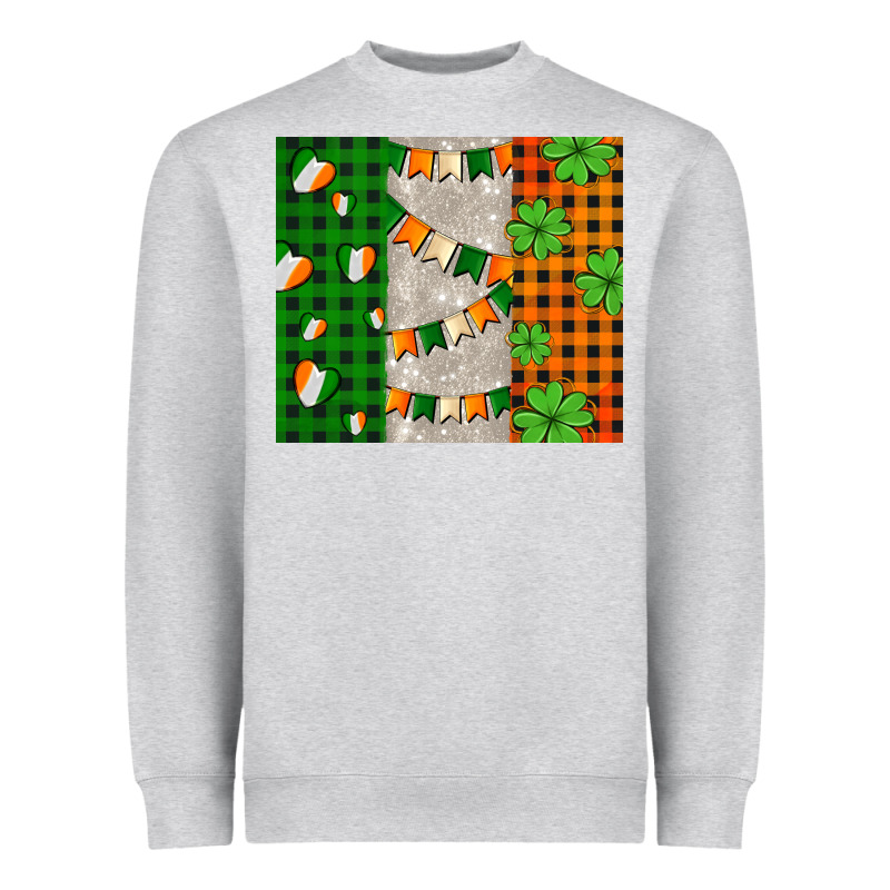 Irish Flag With Shamrocks And Heart Heavyweight Sweatshirt by AdoDesignShop | Teevron