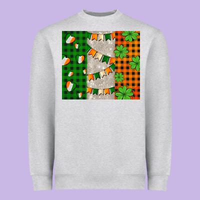 Irish Flag With Shamrocks And Heart Heavyweight Sweatshirt Designed By Adodesignshop