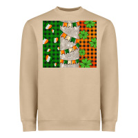 Mushroom irish flag with shamrocks and heart Heavyweight Sweatshirt - AdoDesignShop