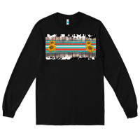 Black western cowhide serape sunflower mama license plate Long Sleeve Tee - BarkalooDesign