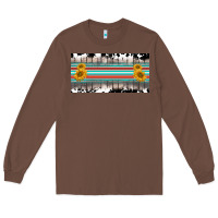 Chestnut western cowhide serape sunflower mama license plate Long Sleeve Tee - BarkalooDesign