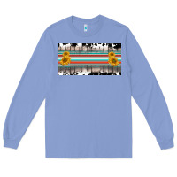 Colony Blue western cowhide serape sunflower mama license plate Long Sleeve Tee - BarkalooDesign