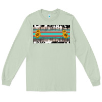 Western Cowhide Serape Sunflower Mama License Plate Long Sleeve Tee | Teevron