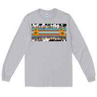Moon Dust western cowhide serape sunflower mama license plate Long Sleeve Tee - BarkalooDesign