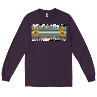 Plum western cowhide serape sunflower mama license plate Long Sleeve Tee - BarkalooDesign
