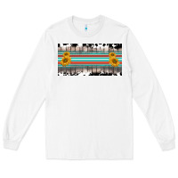 White western cowhide serape sunflower mama license plate Long Sleeve Tee - BarkalooDesign