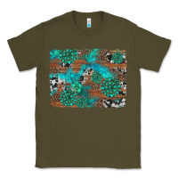 Army Green gemstone wood and cowhide background Classic Tee - Artiststas