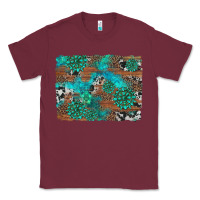 Burgundy gemstone wood and cowhide background Classic Tee - Artiststas