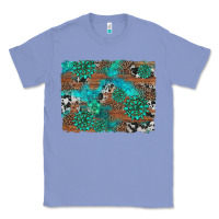 Colony Blue gemstone wood and cowhide background Classic Tee - Artiststas