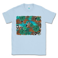 Dusty Blue gemstone wood and cowhide background Classic Tee - Artiststas