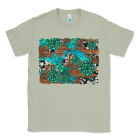 Matcha gemstone wood and cowhide background Classic Tee - Artiststas