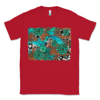 Red gemstone wood and cowhide background Classic Tee - Artiststas